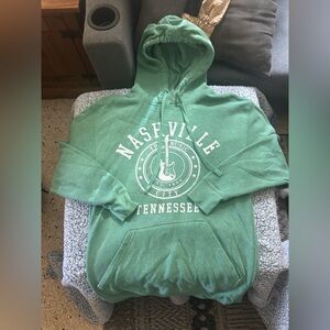NWOT Nashville Graphic Green Hoodie